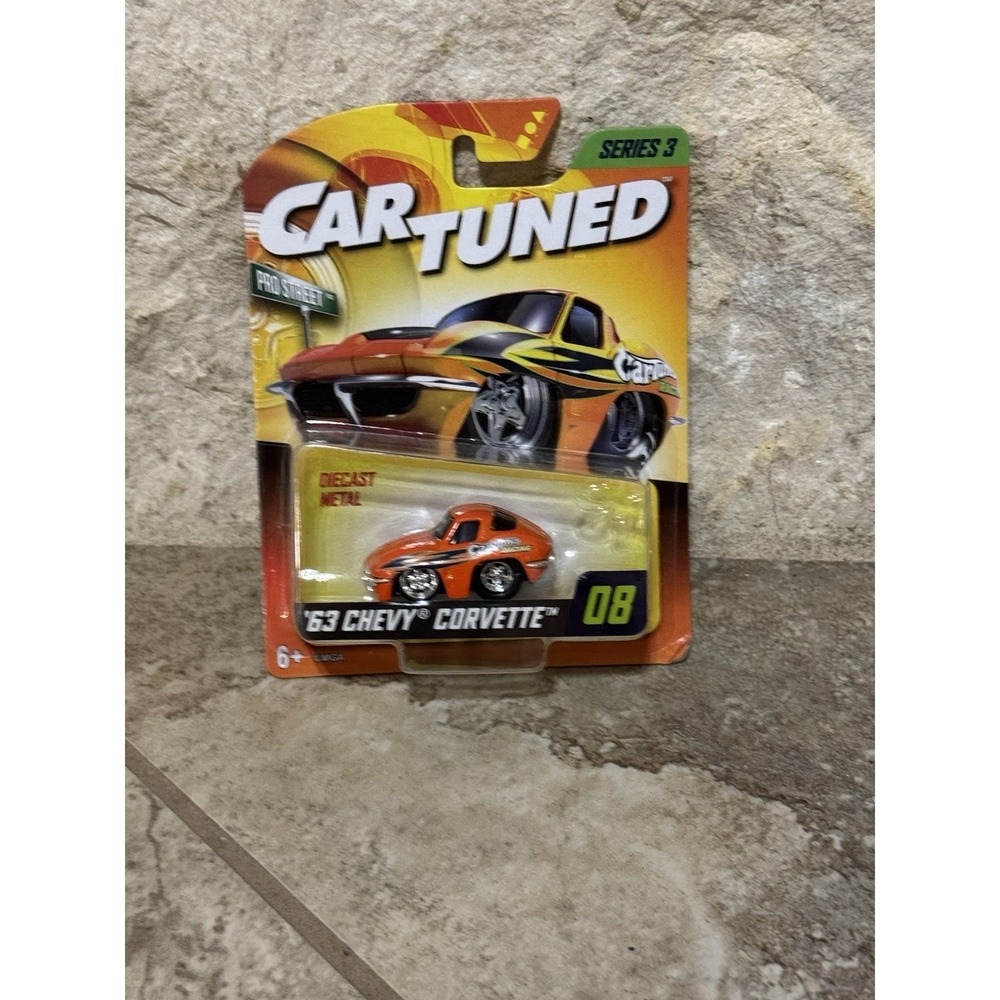 Car Tuned Series 3 '63 Chevy Corvette Orange 03 Diecast Metal Collector‎ Car New